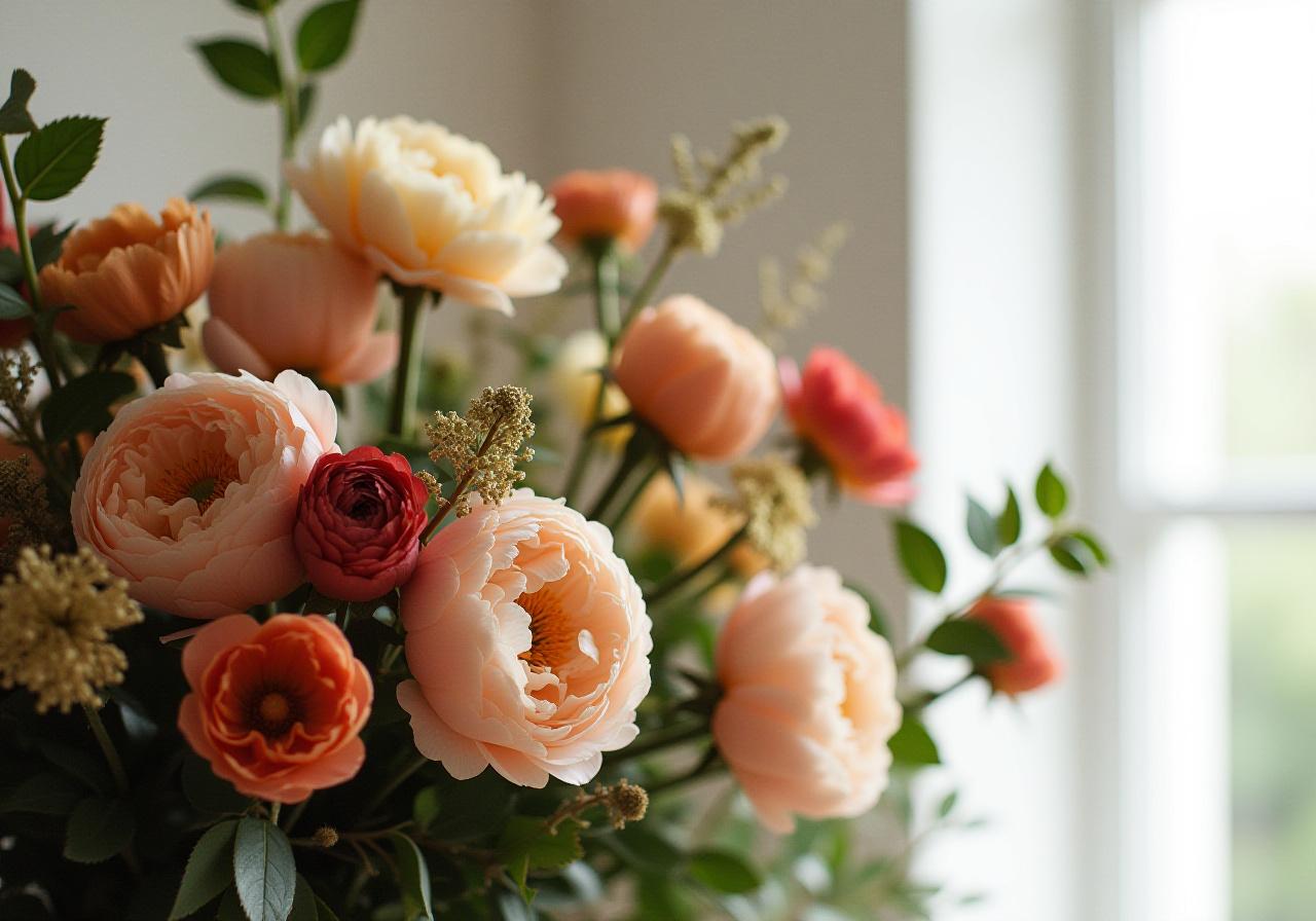 Bespoke seasonal floral arrangement by Sunrise Botanica